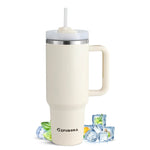 1200ml Stainless Steel Insulated Straw Water Bottle Thermal Coffee Car Cup 40oz Cold Hot Mug Vacuum Flask with Handle for Travel