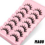 GROINNEYA 5/7 pairs Eyelashes 3D Natural False Lashes Fluffy Soft Cross Manga Lashes Wispy Natural Eyelash Extension Makeup