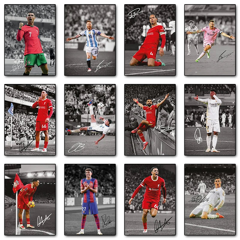Popular Football Player Soccer Sports Star Posters and Prints Canvas Printing Wall Art Picture for Living Room Home Decor Gifts