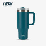 Tyeso 900/1200ML Tumbler Bottle Stainless Steel Car Mug With Handle Straw Thermal Iced Travel Vacuum Insulated Coffee Hot Cup