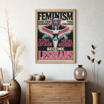 Retro Feminist Comic-Style Canvas Poster - "LESbianism Vs. Witchcraft" Wall Art Decor for Bedroom,Living Room,Office, Cafe, Bar