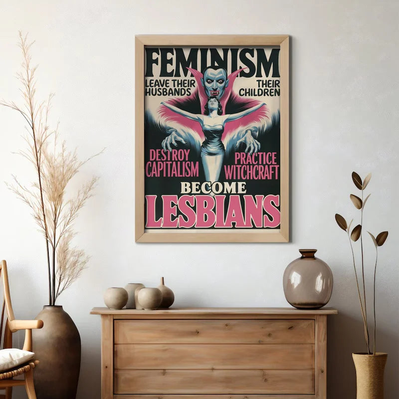 Retro Feminist Comic-Style Canvas Poster - 