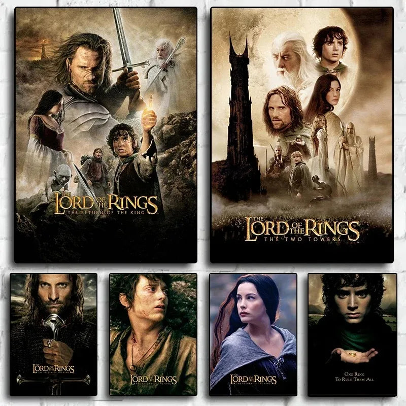 Retro Classic Movie T-The L-Lords of The R-Rings Poster Print Canvas Painting for Living Room Home Decor No Frame
