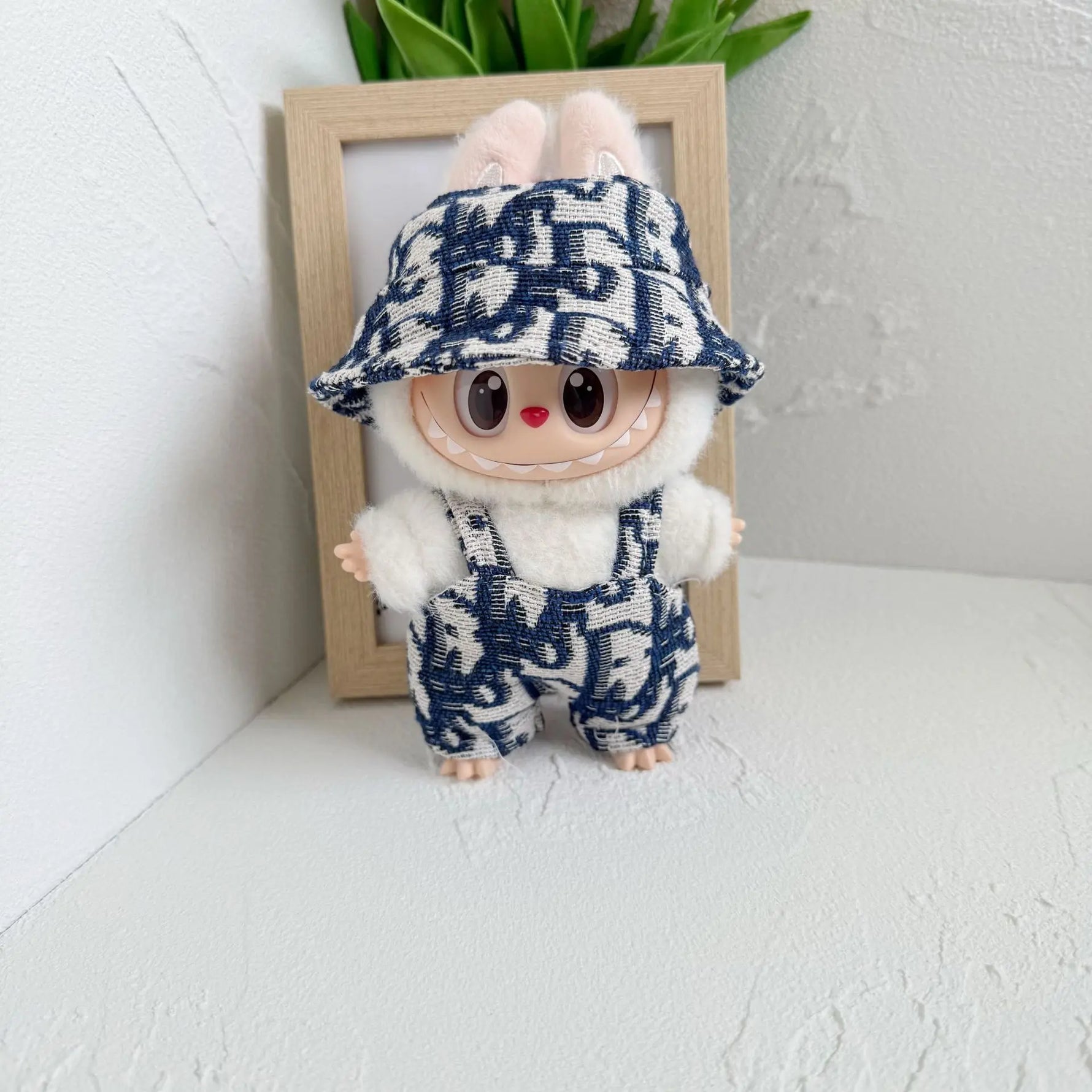 For 15/17cm Mini Labubu Clothes Luxury Dress Bow Strap Pants Set 3.0 Labubu clothing outfit Glasses Shoes Doll Accessories