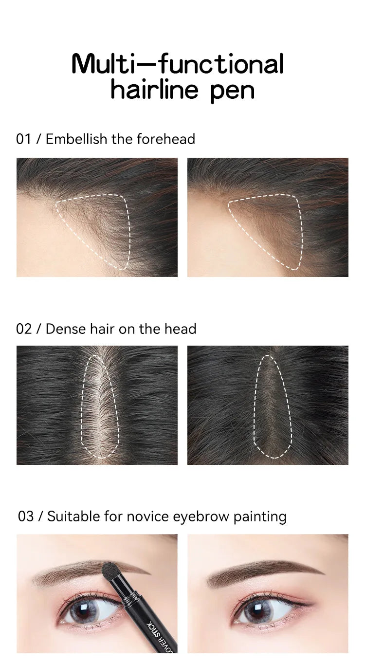 Hair Line Modified Repair Stick Pen Instantly Black Root Cover Up Natural Hair Filling Hairline Shadow Powder Hair Coverage