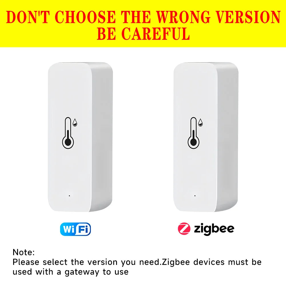 Tuya Wifi/Zigbee Temperature And Humidity Sensor Indoor Thermometer Smart Life Control For Home Work With Alexa Google Assistant