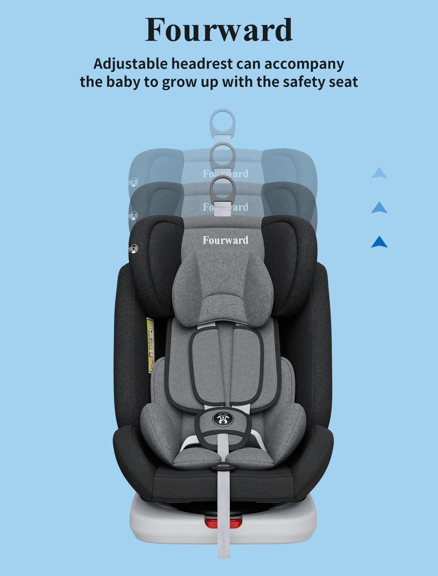 AP02 KL005 Baby Car Seat 360° Rotatable, ISOFIX, Resting Position, Group 0+1/2/3, 9-36 kg, Child Seat with 5-Point Safety Belt
