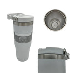 1pc Vacuum Tumbler with Lid Stainless Steel Portable Water Bottle with Dazzling Handle Insulated Tumbler Tote Handle 20/30OZ