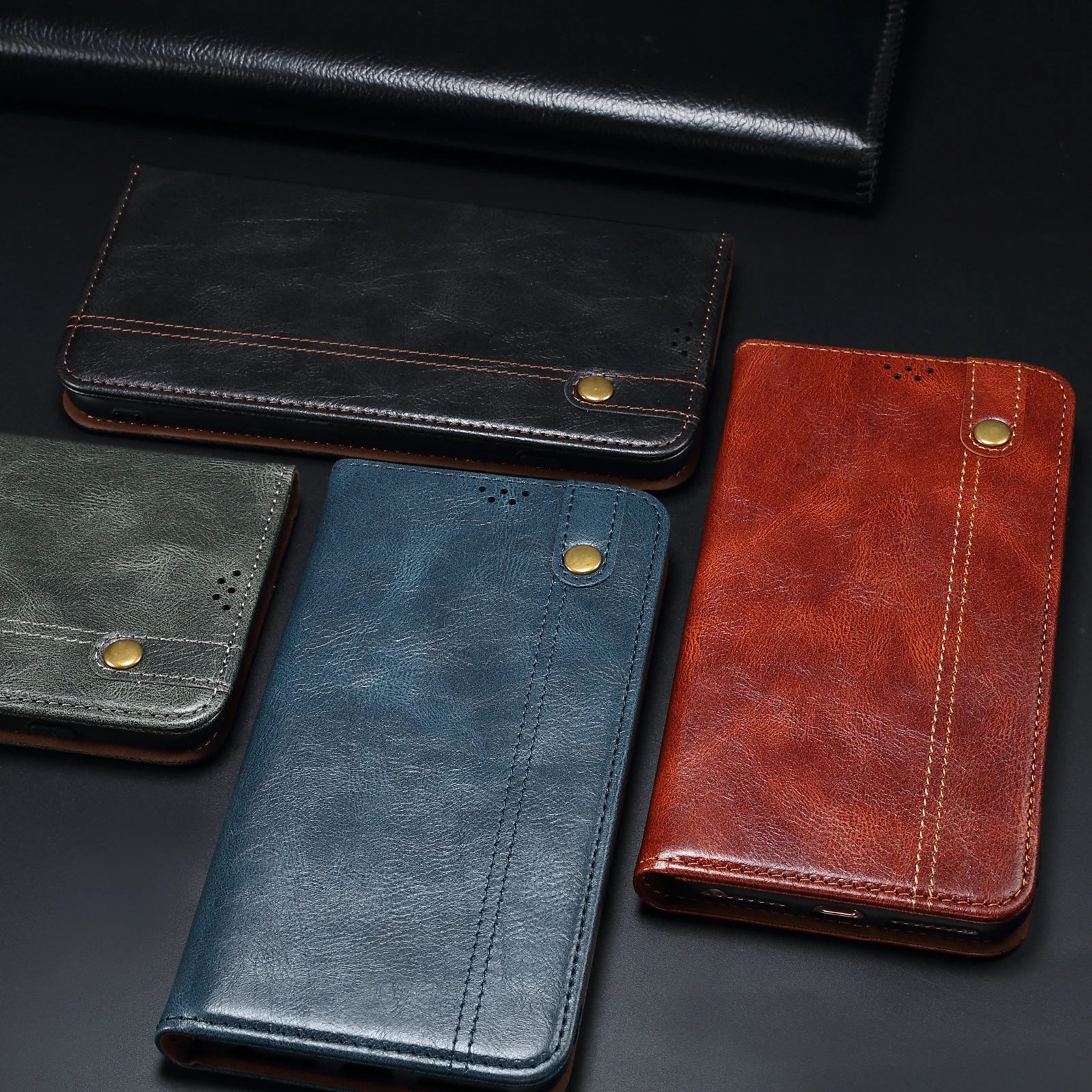 Leather Flip Wallet Case For Samsung Galaxy S25 S23 S22 S21 S20 FE S24 Plus S25 Ultra Book Case Cards Holder Funda Protect Cover