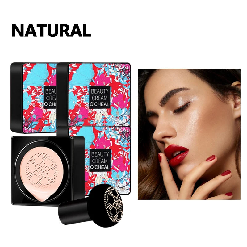 OCHEAL Mushroom Head BB Cream Foundation Cream for Face Makeup Concealer Cushion for Face Base Cream Makeup Cushion Compact