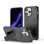 For MagSafe Magnetic Phone Case For iPhone 16 15 14 Plus 13 Pro Max Hidden Holder Stand Military Shockproof PC TPU Cover
