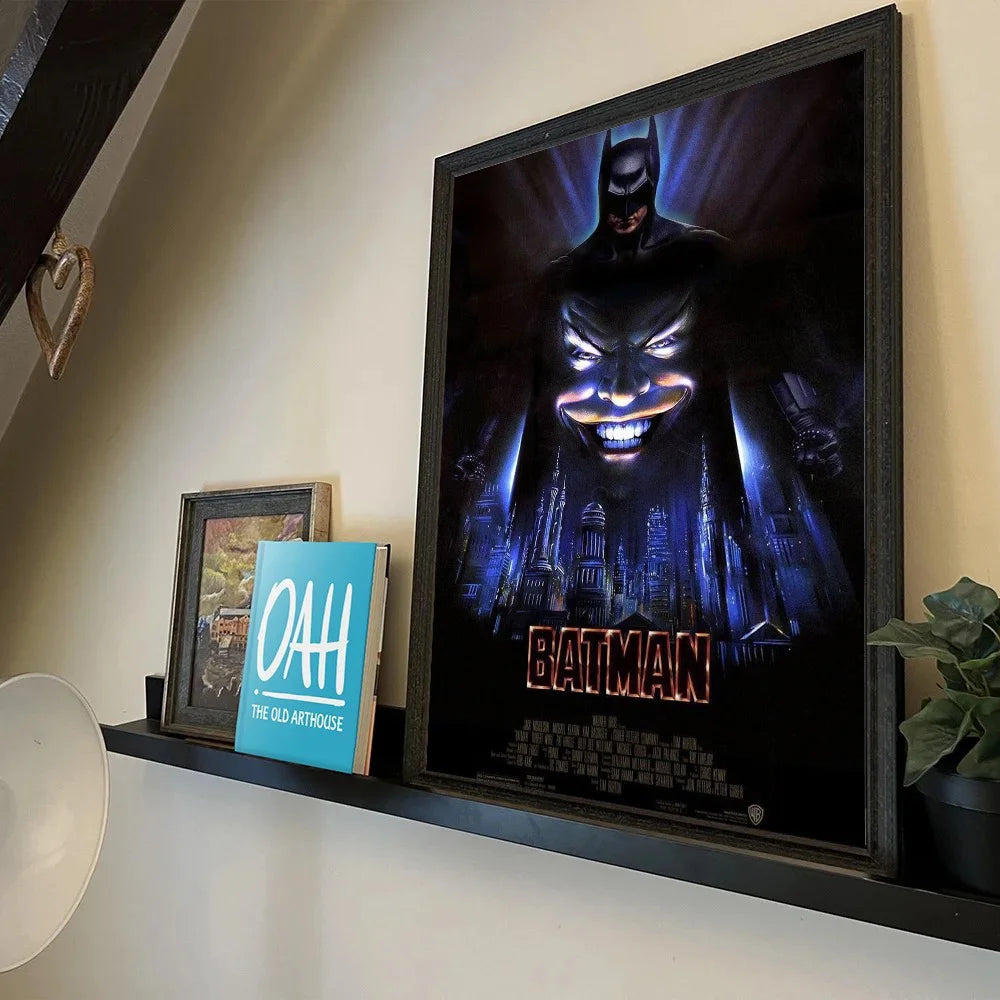 1oc Batmans Movie Poster Self-adhesive Art Waterproof Paper Sticker Coffee House Bar Room Wall Decor