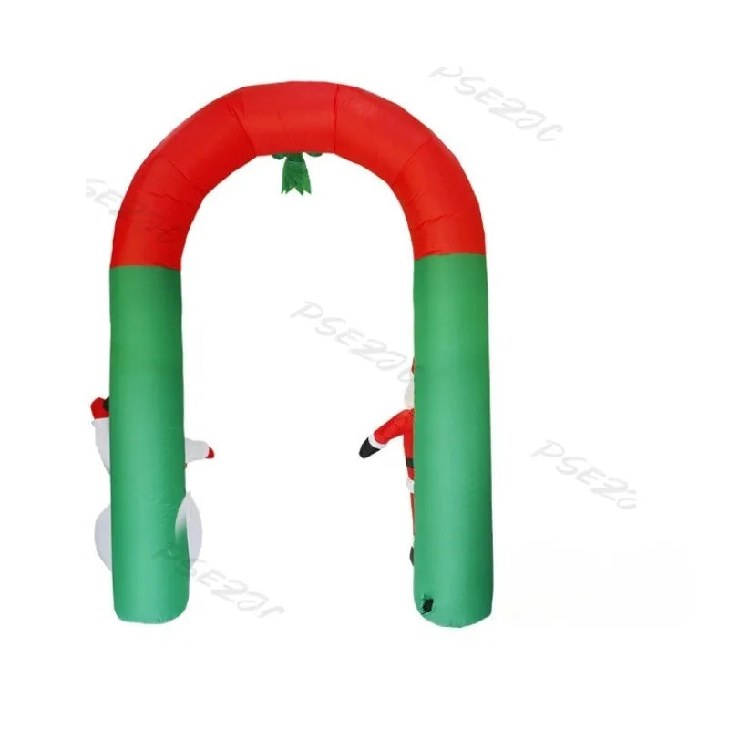 2.4m Christmas Scene Decorations Santa Claus Snowman Inflatable Arch Venue Arrangement Props
