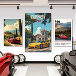 Luxury Classic Retro Red Super Sports Car F40 Art High-quality Printed Posters Homeliving room Wall Art Garage Room Decor