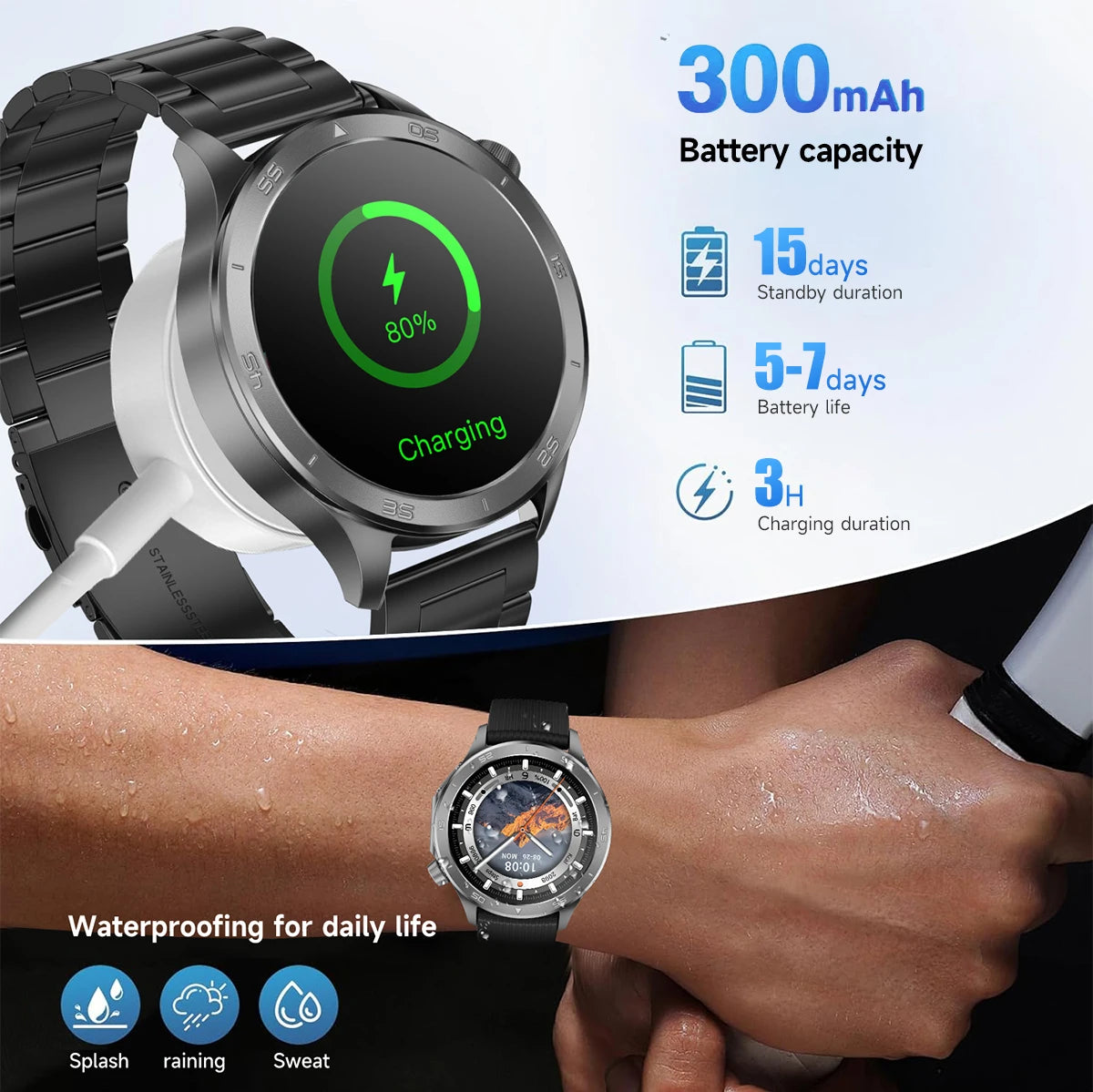 2025 New For OPPO Watch X2 Smart Watch Men AMOLED Outdoor Fashion GPS Compass Heart rate Waterproof Bluetooth Call Smartwatches