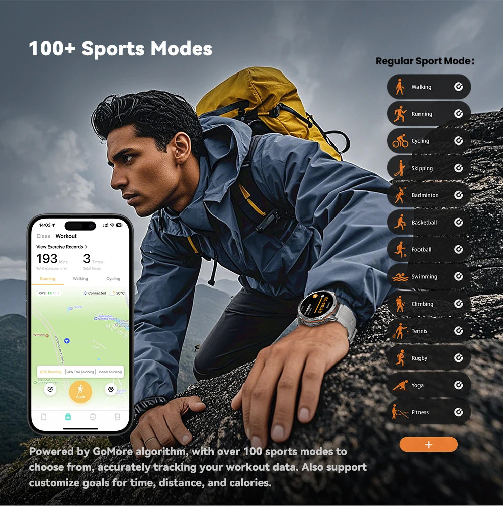 Cubot X3, Sport Waterproof Smartwatch, 1.73-inch AMOLED Display, Bluetooth Calls, 900mAh Battery, Blood Oxygen, Fitness Tracker