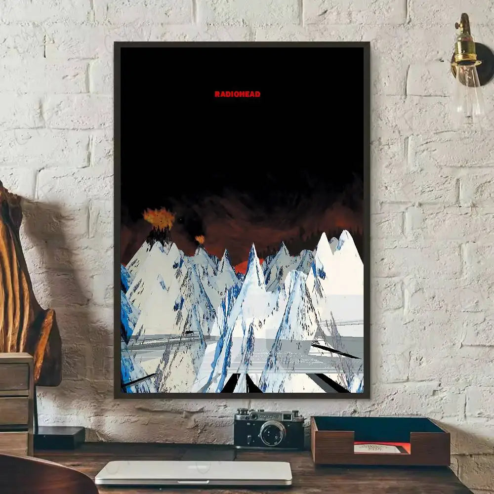 Rock Band R-Radiohead Poster Gallery Prints Self Adhesive Home Decor Decoration Wall Decals Living Room Sticker