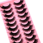NEW 10 Pairs Cat Eye Lashes Fluffy Faux Mink Lashes 8D Wispy Lashes Pack Dramatic Long Thick Volume Eyelashes False Eyelas
