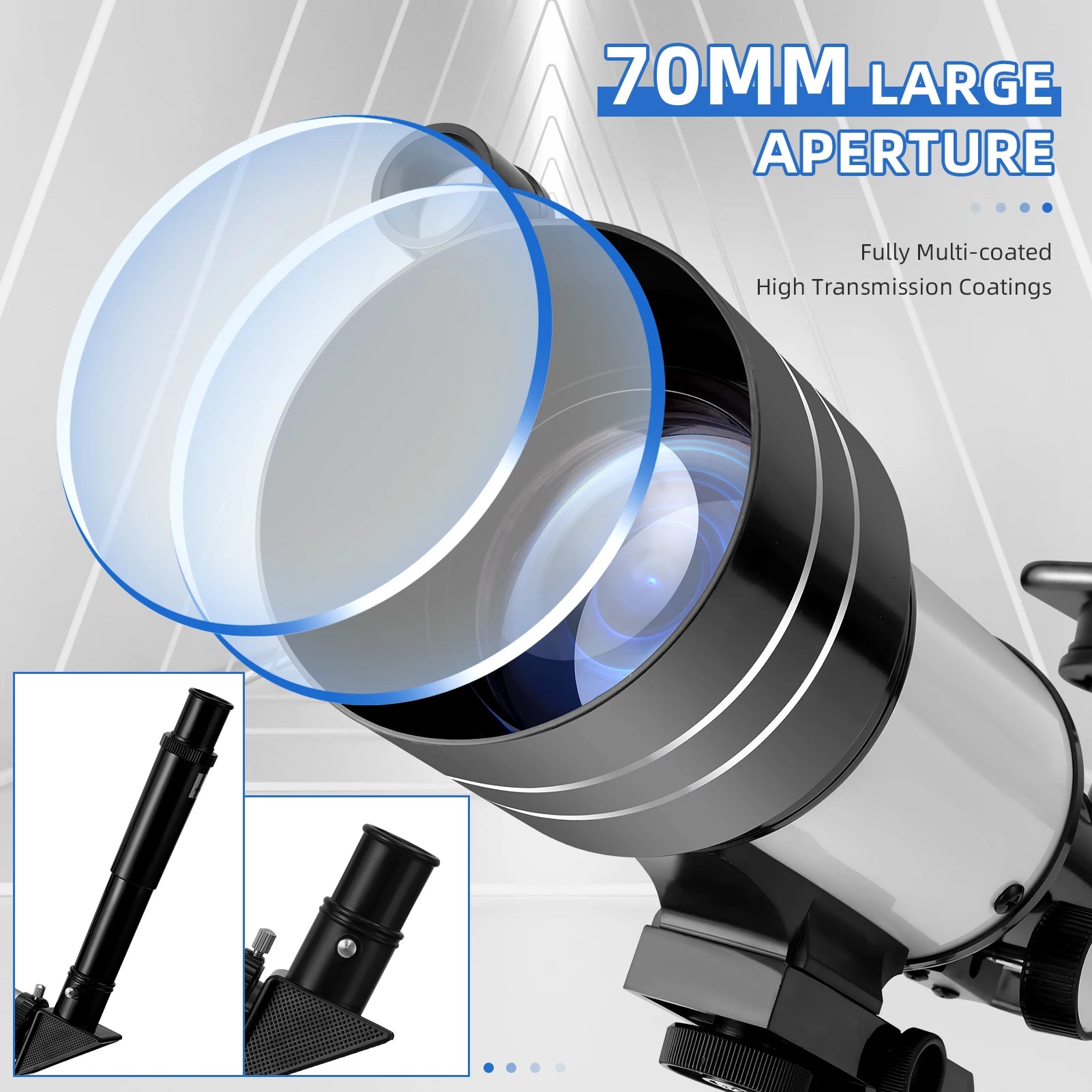 Astronomical Telescope With Finderscope For Child Beginner 150 Times Zoom High-definition Moon Viewing Telescope With Phone Rack