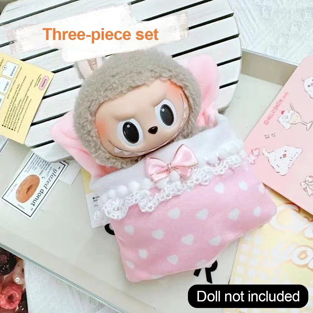 Doll Bed Sleeping Bag For 17cm Ropa Labubu Plush Toy & Accessories Cute Set Home Warmth Girl Gift