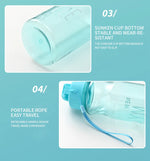 Transparent Water Bottle Portable Sport Cup for Drinking Kitchen Tools 650ML Water Bottle For School Gym Travel Girl Boy
