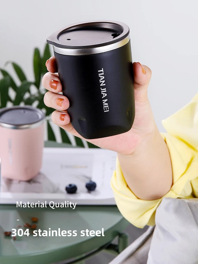 300ml Thermos Cup Men's and Women's Exquisite Portable Cup 304 Stainless Steel Simple Water Cup Office and Home Milk Coffee Cup