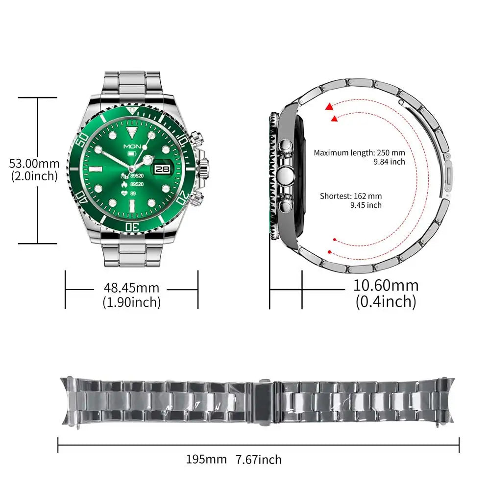 Smart Watch Man Aiweile AW12 High-End Luxury Smartwatch Fitness Tracker Sport Business Bluetooth Call for Xiomi IOS DIY Faces