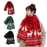 Christmas Atmosphere Santa Claus Knitted Red Scarf For Women New Style Warm Neck Protection Knitted Scarf Versatile Shawl