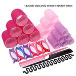 19-35pcs/Set Hair Roller Sets 18pcs Plastic Self Grip Heatless Hair Curlers 3 Sizes Hair Rollers Clips DIY Hairdressing Tools