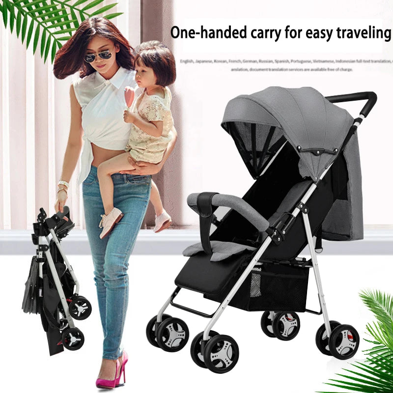 3 in 1 Baby Stroller Prams Lightweight Stroller Compact Foldable Stroller Newborn Stroller Travel System Pushchair Baby Buggy
