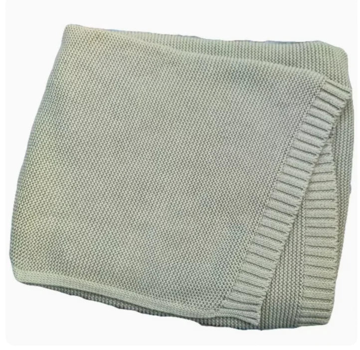 Personalized Kid Name Baby Blanket Embroidered Newborn Stroller Swaddle Breathable Cotton Knitted Bedding
