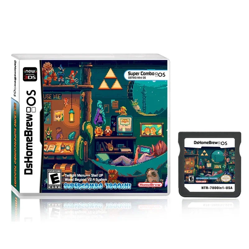 NDS 7800 IN1 Game Collection R4 3DS Flash Card Pixel Zelda Theme Handheld Game Card Gift Collection Play Suitable