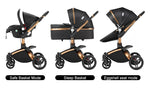 3 in 1 Lightweight High Landscape Baby Stroller Cart Carriage for Newborn Luxury Pushchair