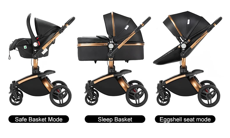 3 in 1 Lightweight High Landscape Baby Stroller Cart Carriage for Newborn Luxury Pushchair