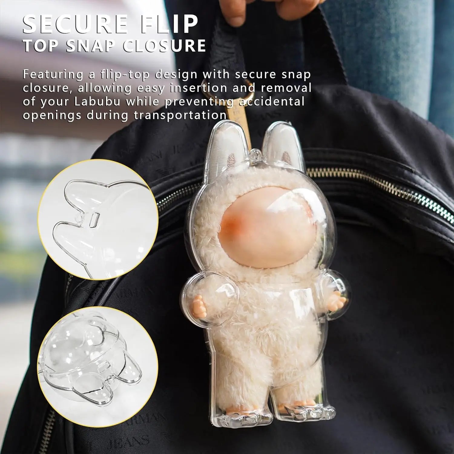 Transparent Cover For LABUBU Clear Macaron Protector Case Dust Sitting Case Popmart Bubble Mart Doll Accessories