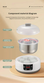 Electric Mini Yogurt Maker Automatic Multifunctional Yogurt Machine Kitchen Rice Wine Maker Natto Fermenting Machine Household