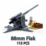 Military ww2 Cannon Assault Armored Vehicle Battle Tank Car Truck Army Weapon Building Blocks Sets Model King Kids Toys Gift