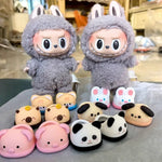 Slipper Shoes Macaron Style 17cm Labubu V2 V1 Doll Shoes Capybara Casual Sandal Dolls Accessories DIY Doll Toys