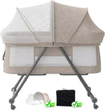 Baby Travel Cot with Mattress & Wheels – Convertible Rocking Crib