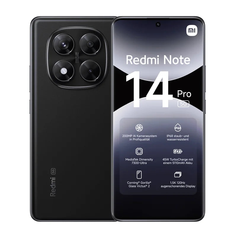 Xiaomi Redmi Note 14 Pro 5G NFC smartphone MediaTek dimension 7300-Ultra AMOLED screen 6,67 1,5 K 120 Hz 5110 mAh 200 MP camera