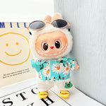 1 Set Hawaii Original Luxury Clothes for Labubu V1 V2 Cute Shark Duck Shoes Shirt Pants Glasses Beach Clothes Suit for Labubu