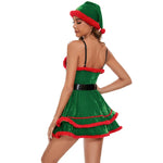 Christmas Women Dress Costume Party Cosplay Outfit Festive Cloak with Attached Hat Holiday Role Play Uniform for  Hooded Cape