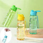 550ML Transparent Water Bottle Food Grade Portable Fitness Sports Water Bottle Tritan Material with Lanyard Outdoor Supplies