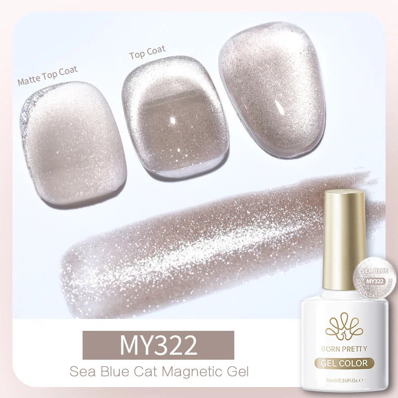BORN PRETTY 10ml Silver Water Light Cat Magnetic Gel Nail Polish Nail Supplies Vernis Semi Permanent Gel for Fall Winter Nails