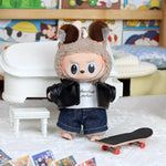 17cm Mini Plush Doll'S Clothes Outfit Accessories For Korea Kpop Exo Labubu Idol Flower shirt leather jacket skirt Clothing Gift