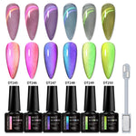 7pc Cat Magnetic Nail Gel Polish Set Long Lasting Glitter Nail Supplies Soak Off UV/LED Vernis Gel Kit for Manicure Design