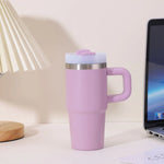 14oz Car Mug with Handle Double-layer Vacuum Coffee Cup Portable Water Cup Large Capacity 304 Stainless Steel Travel Thermal Cup