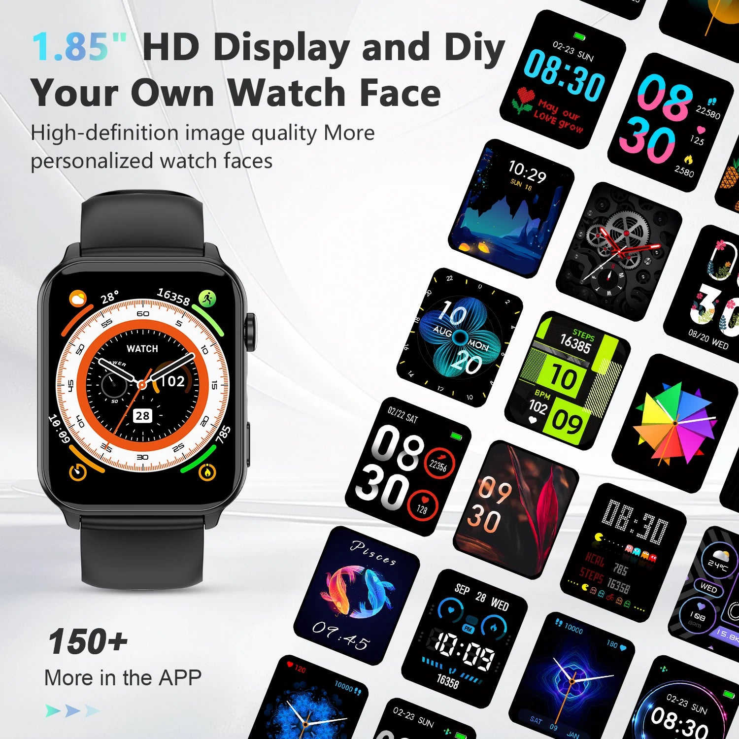 New 2025 Blackview R30 Max Smartwatch with LED Flashlight 1.91'' TFT Screen Health Monitor Bluetooth Watches for Men Women Gifts