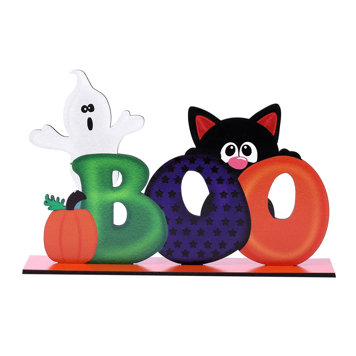 Halloween Spoky Letter Wooden Decor Festival Atmosphere Layout Tabletop Halloween Cartoon Decor Party Supplies Ornaments