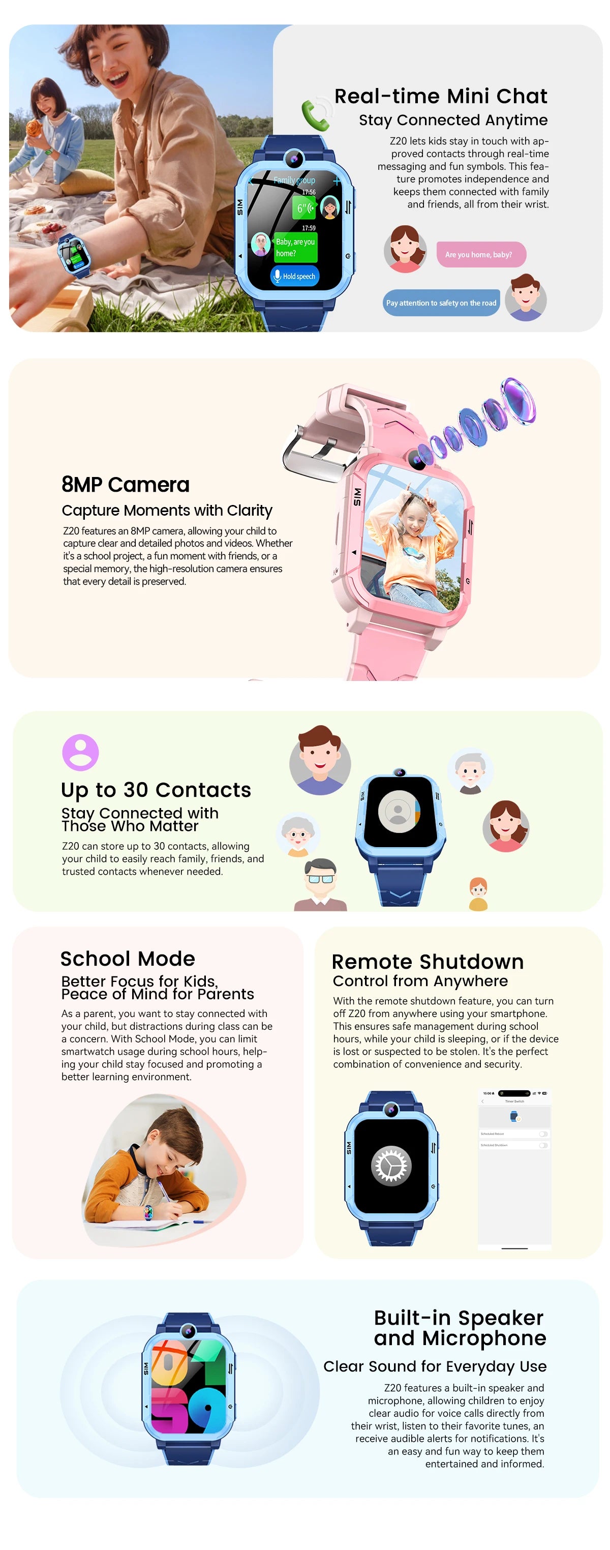 Blackview Z20 Kids Smartwatch IP67 Waterproof, 4G SOS Emergency Calling , Monitor, GPS +LBS+WIFI Location Tracking Phone Watch